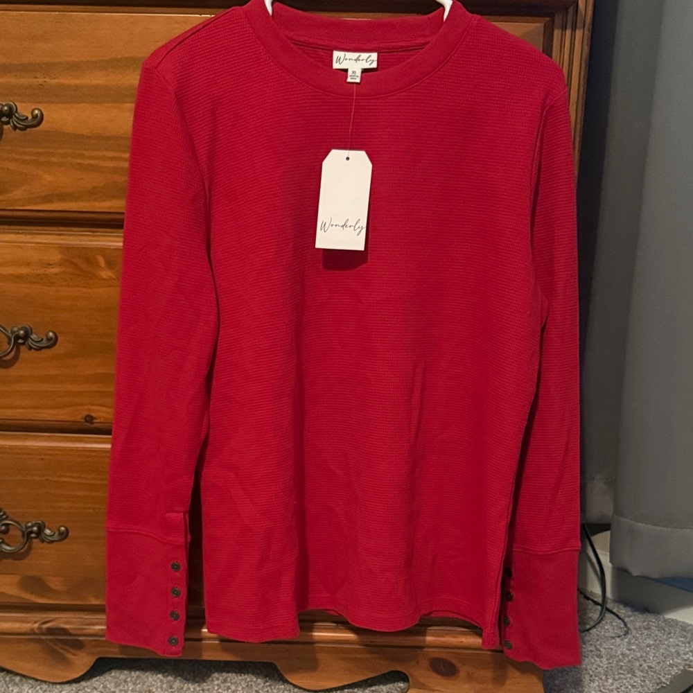 Wonderly Red Long Sleeve Tee
